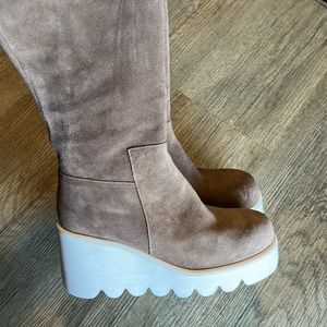 Free People Alexi Wedge Tall Boots taupe size 7.5